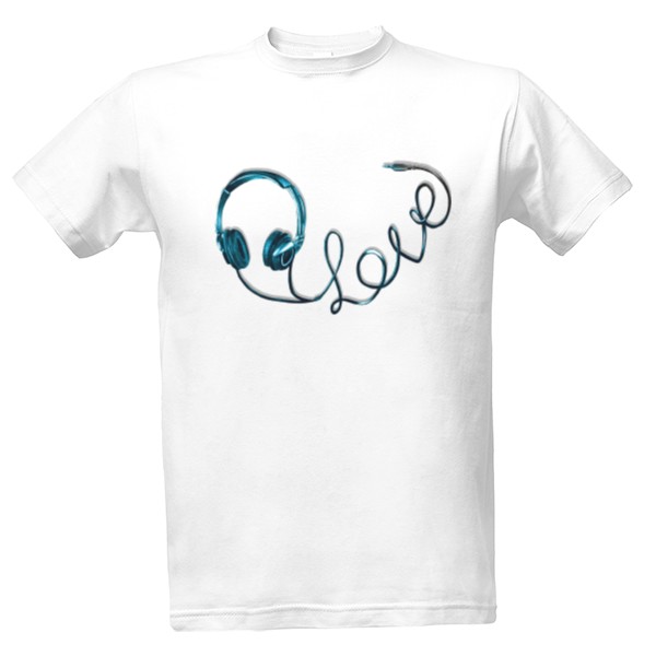 Blue headphones I LOVE T-shirt
