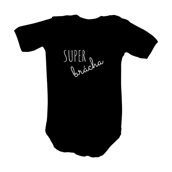 Dětské body  s potiskem Body Super brácha Black (bílý nápis)