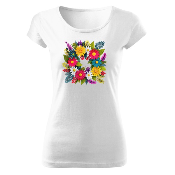 Tričko s potiskem Boho květiny věneček