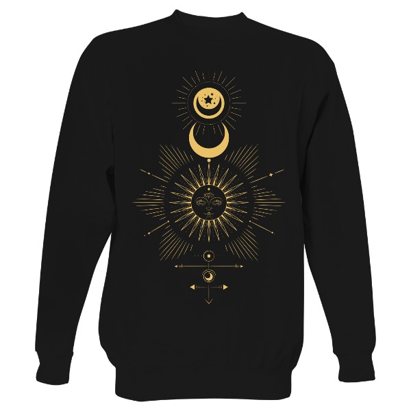 Mikina bez kapuce Unisex s potiskem BOHO sluneční 