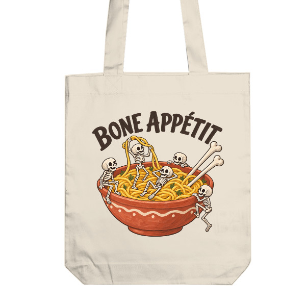 Bone Appétit - Cestoviny samá kosť - bavlnená taška špagety