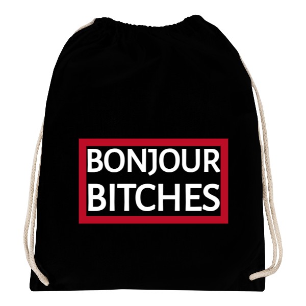 Vak na záda s potiskem bonjour bitches - vak