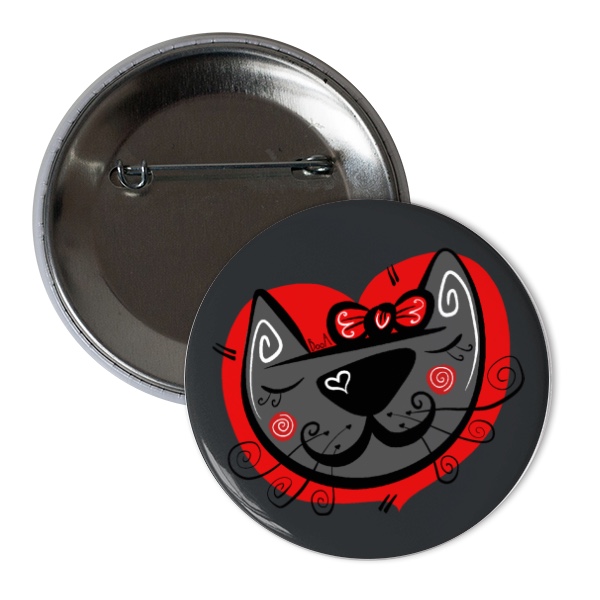 BooA cute red cat badge