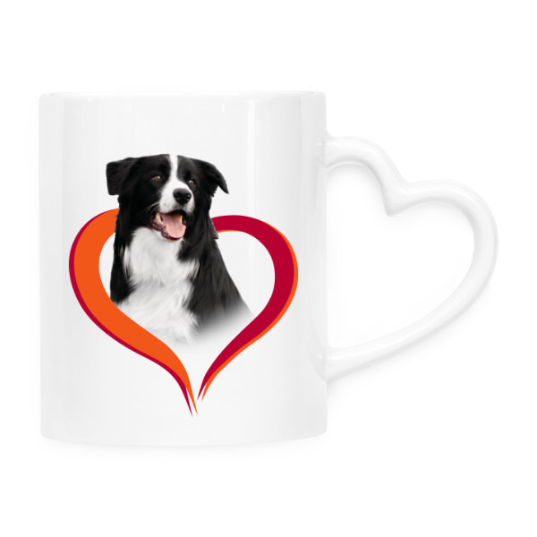 Hrnček srdce s potlačou Border kolie