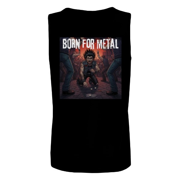 Tričko s potiskem Born for metal bezrukav