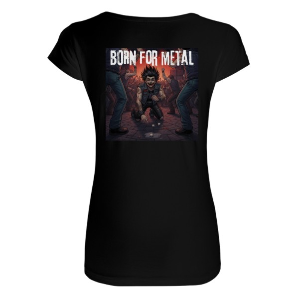 Tričko s potiskem born for metal male zuby