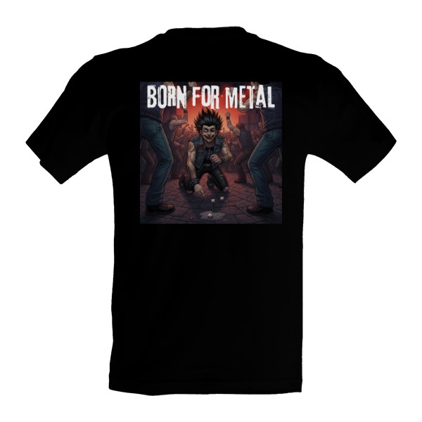 Tričko s potiskem born for metal zuby