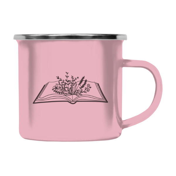 Colored Tin Mug s potiskem Botanical book