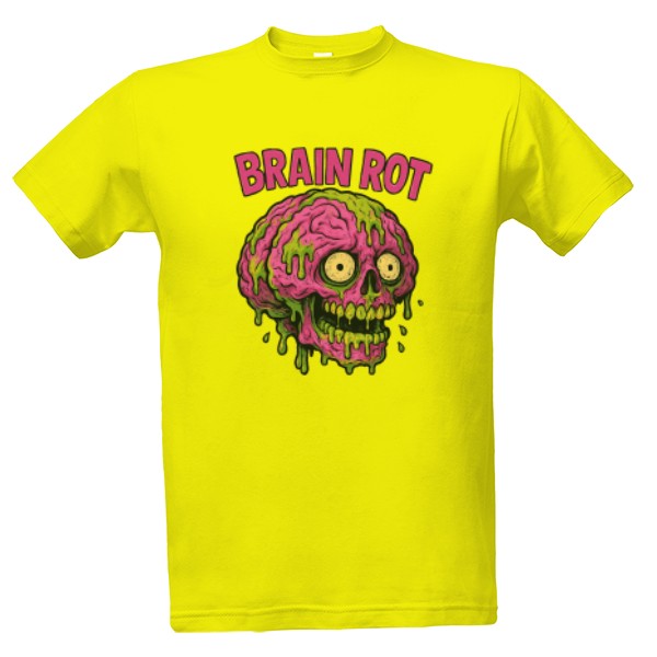 Tričko s potiskem Brain rot skull