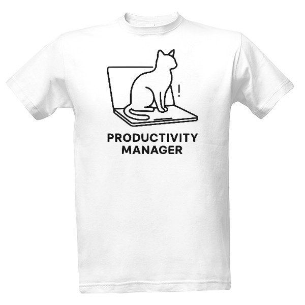 Tričko s potiskem Brak – Productivity Manager Kočka
