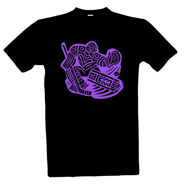 Tričko s potiskem Brankář tribal fialová 