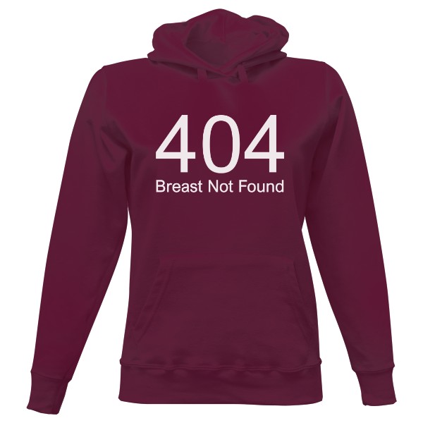 Dámska mikina s kapucňou s potlačou Breast not found