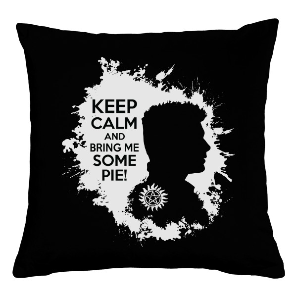 Vankúš bavlnený s potlačou Bring me pie!