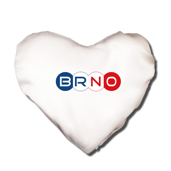 Polštář SRDCE s potiskem BRNO