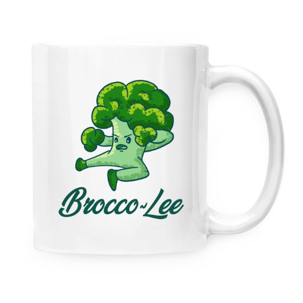 Hrnek malý bílý s potiskem Brocco Lee