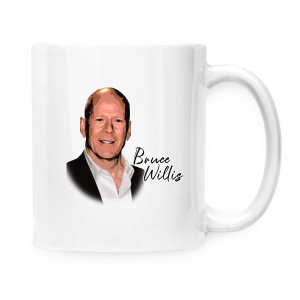 Hrnek malý bílý s potiskem Bruce Willis