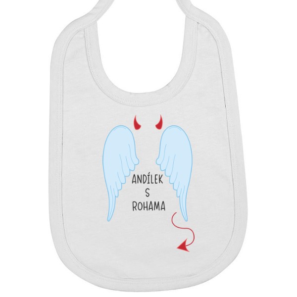 Bryndák bavlna s potiskem Andílek s rohama