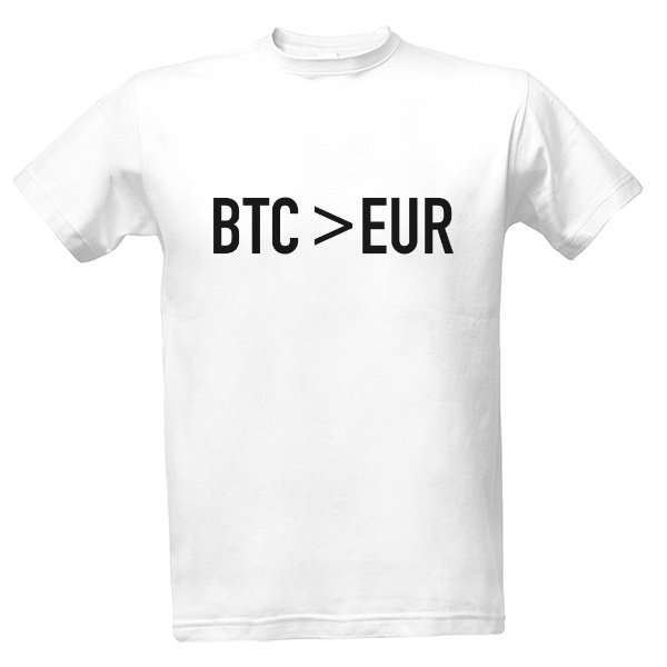 Tričko s potiskem BTC>EUR - Bílé