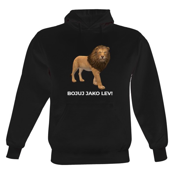 Pánská mikina s kapucí s potiskem bud jako lev