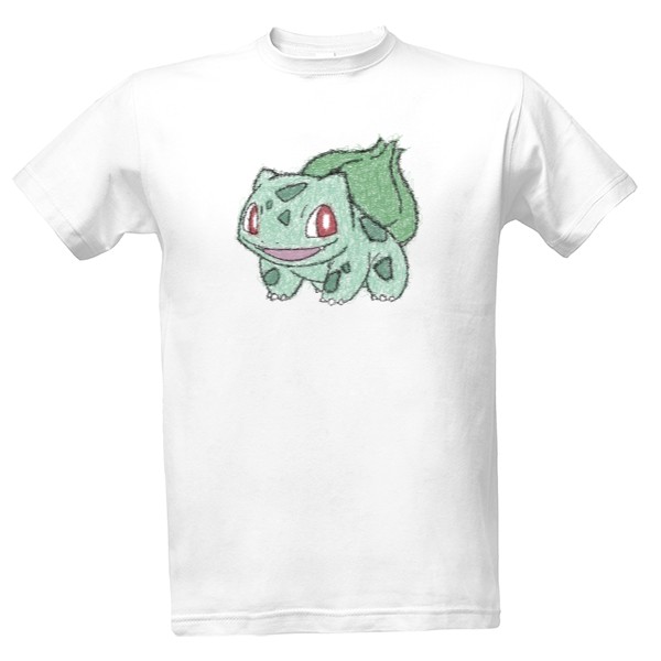 Tričko s potiskem Bulbasaur - scribble style - barevný