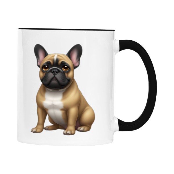 Hrnek malý barevný s potiskem Buldok s maskou