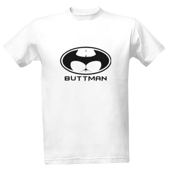 Tričko s potiskem Buttman (Batman parody logo)