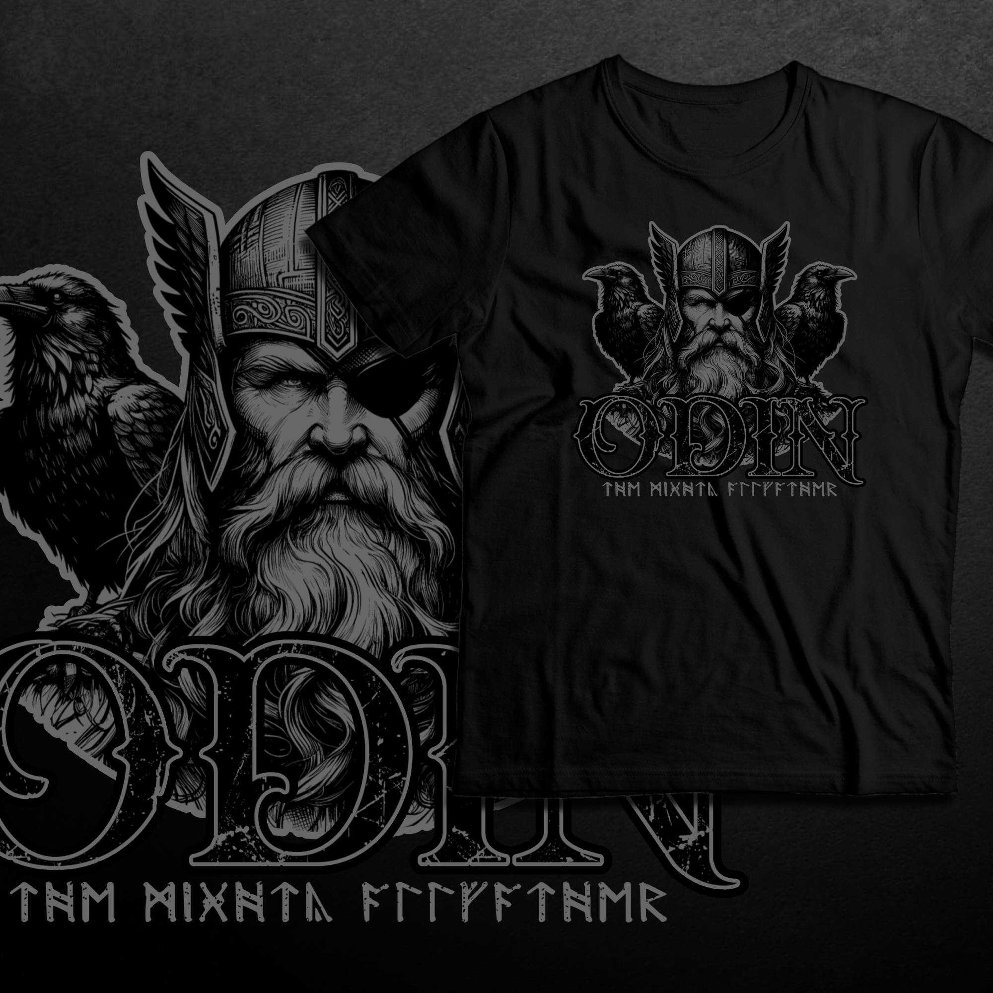 Tričko s potiskem Odin-The Mighty Allfather