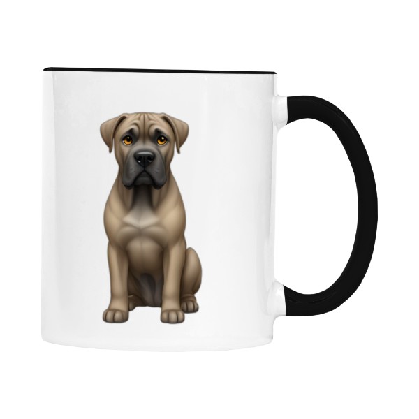 Hrnek malý barevný s potiskem Cane Corso maska