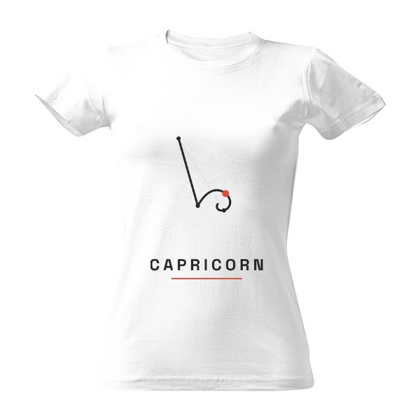Tričko s potiskem Capricorn – znamení zvěrokruhu anglicky (dámské)