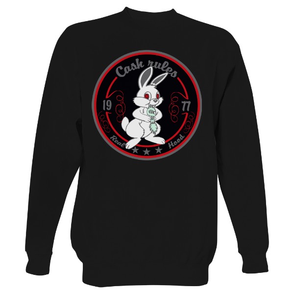 Mikina bez kapuce Unisex s potiskem cash rules ramirez bez kapuce hip hop