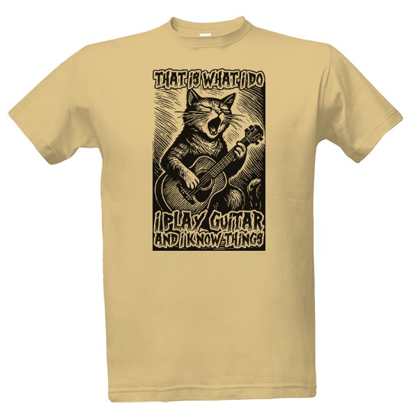 Tričko s potiskem Cat Guitar Master