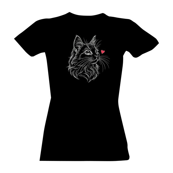 Tričko s potiskem Cat lineart