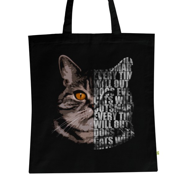 BIO Shopping Bag Cat with inscription