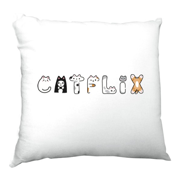 Polštář saténový s potiskem Catflix