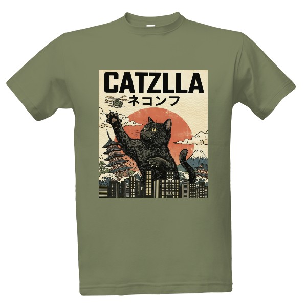 Tričko s potlačou kočičí Godzilla - Catzilla