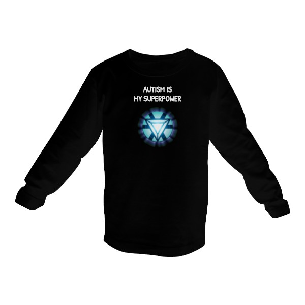 Tričko s potlačou ČERNÉ DLOUHÝ RUKÁV - AUTISM IS MY SUPERPOWER