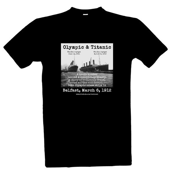 Tričko s potiskem Černé tričko Olympic & Titanic (1912) ENGLISH