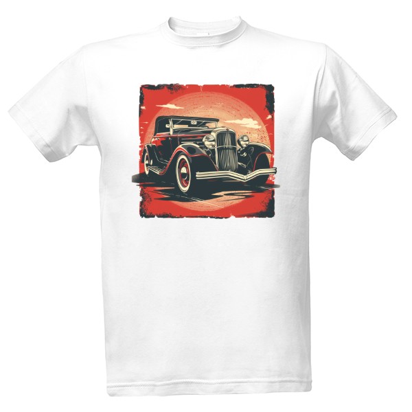 Tričko s potlačou Černý historický retro automobil