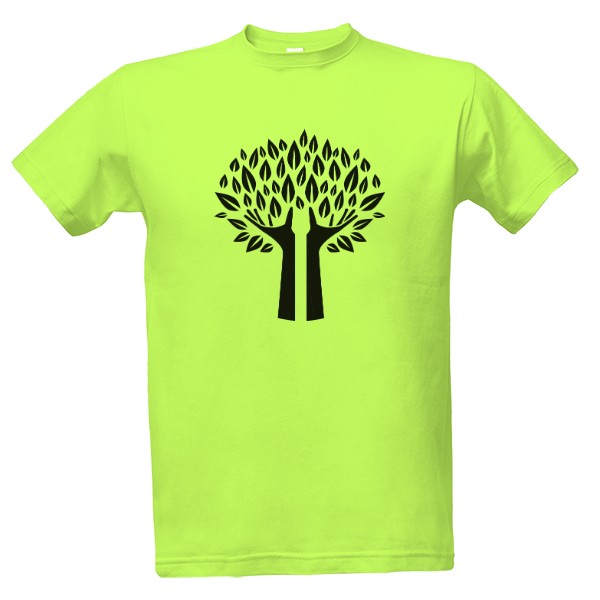 Tričko s potlačou Černý strom a ruce