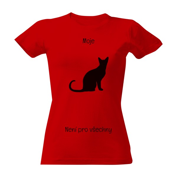 Červené dámské tričko kočka