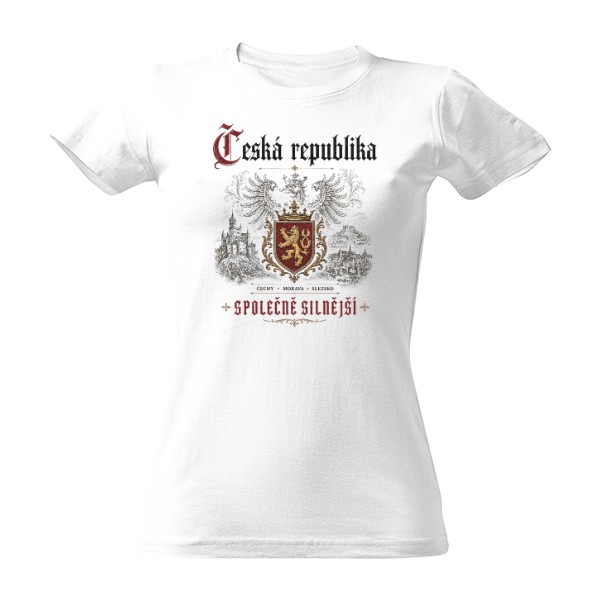 Tričko s potiskem Česká republika-Společně silnější - dámské