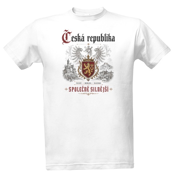 Tričko s potiskem Česká republika-Společně silnější - pánské