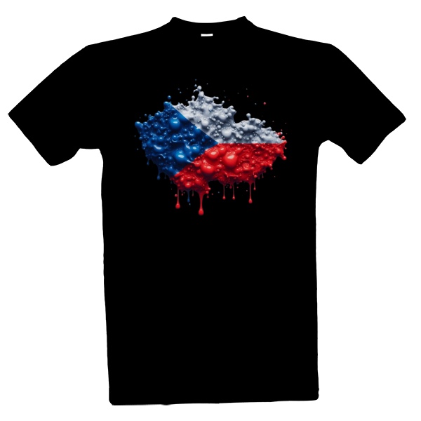 Tričko s potiskem Česká vlajka prskance
