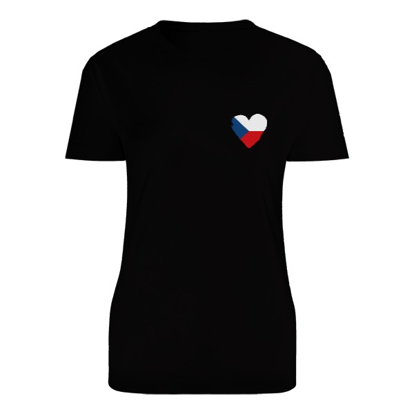 Tričko s potlačou Česká vlajka srdca dámske