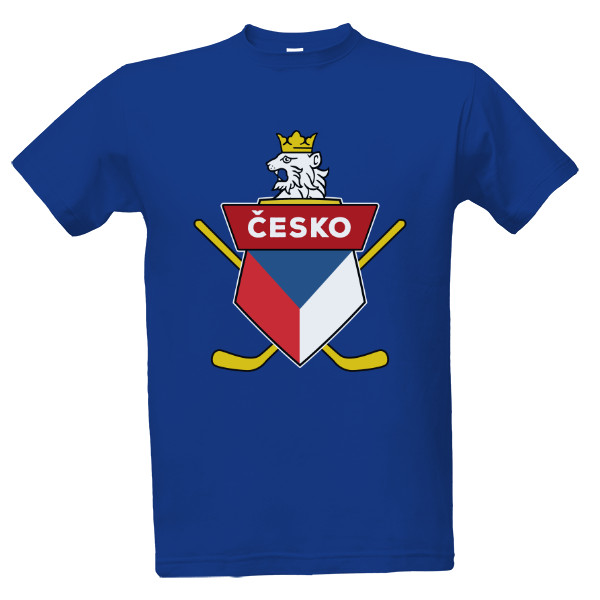 Tričko s potiskem ČESKO - hokej (tmavý podklad)
