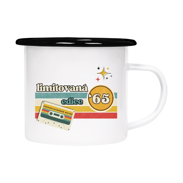 Plecháček - smaltový lem s potiskem Československé retro limitovaná edice 65