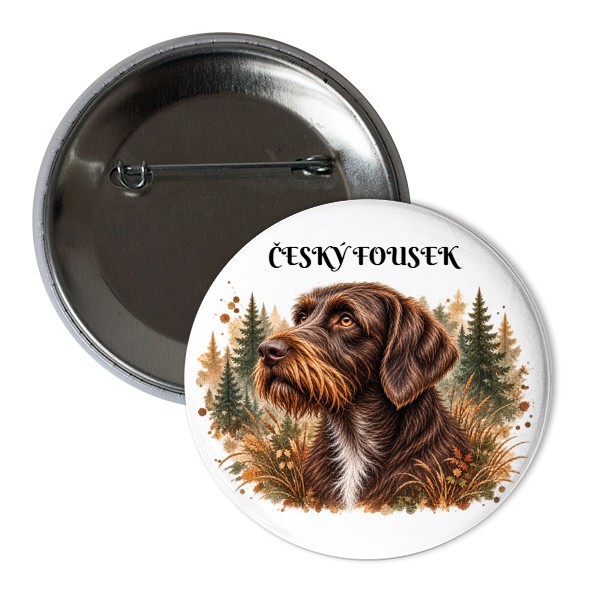 Button Český fousek les