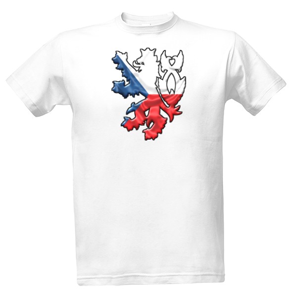 Tričko s potiskem Český lev-vlajka