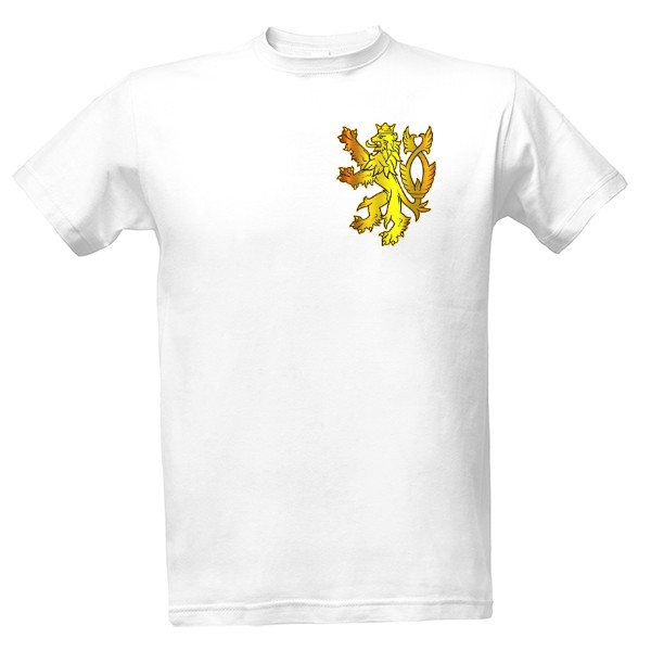 Tričko s potiskem Český Lev zlatý znak malý