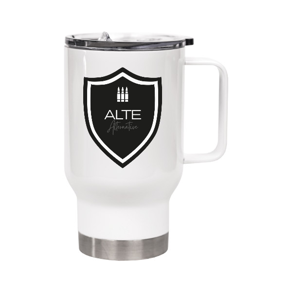 Cestovní termohrnek s uchem s potiskem Cestovní termohrnek s uchem